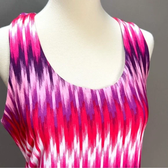 TEHAMA pink purple ikat soft yoga dress, M. - Picture 7 of 7